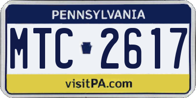 PA license plate MTC2617