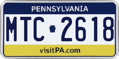 PA license plate MTC2618