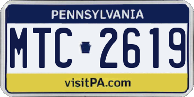 PA license plate MTC2619