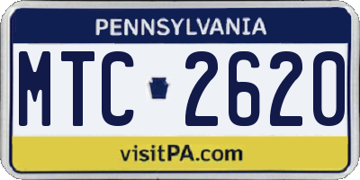 PA license plate MTC2620