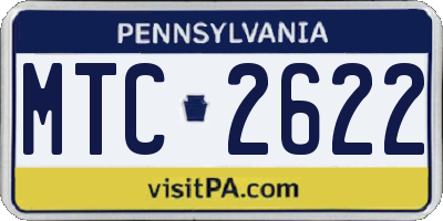 PA license plate MTC2622