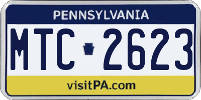 PA license plate MTC2623