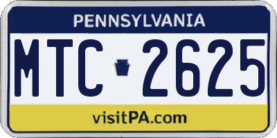 PA license plate MTC2625