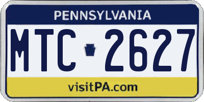 PA license plate MTC2627
