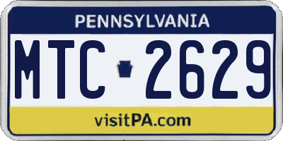 PA license plate MTC2629
