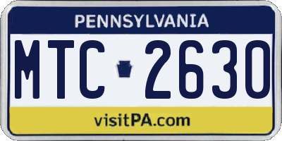 PA license plate MTC2630