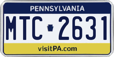 PA license plate MTC2631