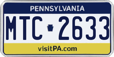 PA license plate MTC2633