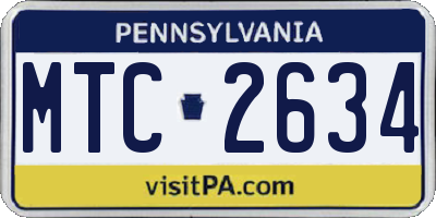 PA license plate MTC2634