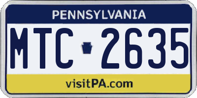 PA license plate MTC2635