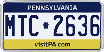 PA license plate MTC2636