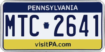 PA license plate MTC2641