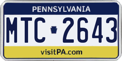 PA license plate MTC2643