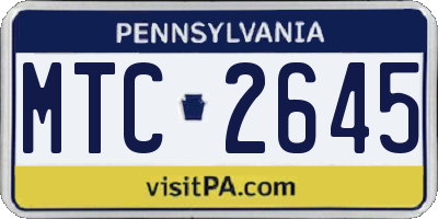 PA license plate MTC2645