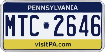 PA license plate MTC2646