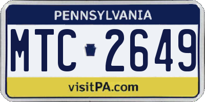 PA license plate MTC2649