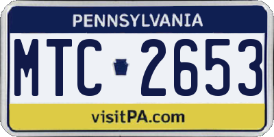 PA license plate MTC2653
