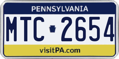PA license plate MTC2654