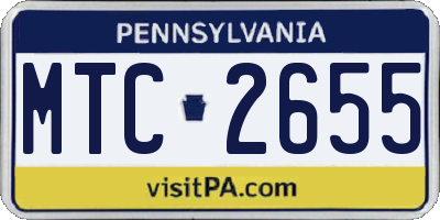 PA license plate MTC2655