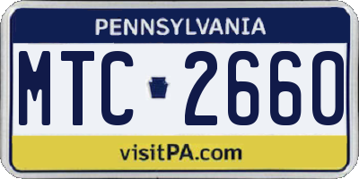 PA license plate MTC2660