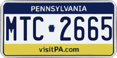 PA license plate MTC2665
