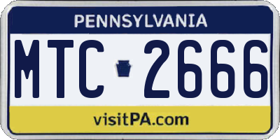 PA license plate MTC2666