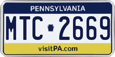 PA license plate MTC2669
