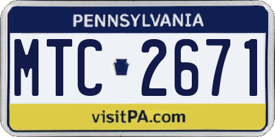 PA license plate MTC2671