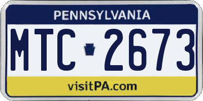 PA license plate MTC2673