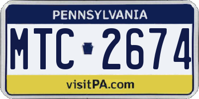 PA license plate MTC2674