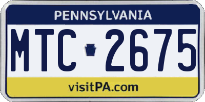 PA license plate MTC2675