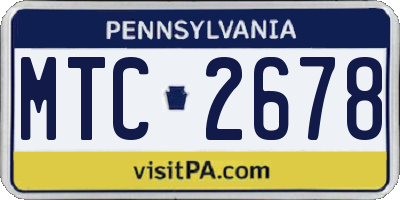 PA license plate MTC2678