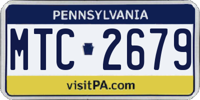 PA license plate MTC2679