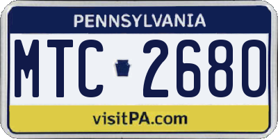 PA license plate MTC2680