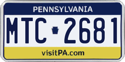 PA license plate MTC2681