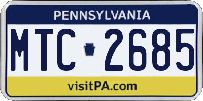 PA license plate MTC2685