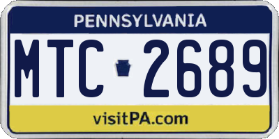 PA license plate MTC2689