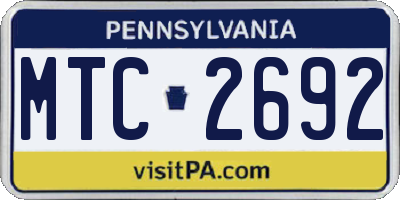 PA license plate MTC2692