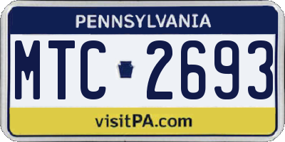 PA license plate MTC2693