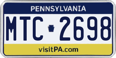 PA license plate MTC2698