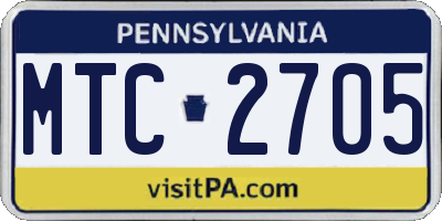 PA license plate MTC2705