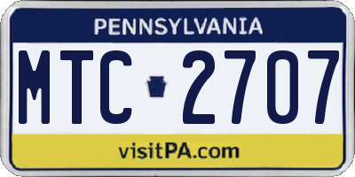 PA license plate MTC2707