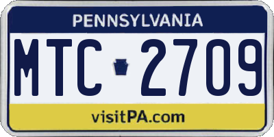 PA license plate MTC2709