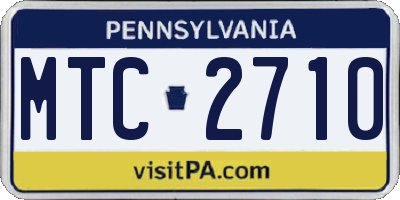 PA license plate MTC2710