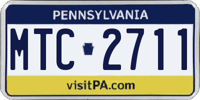 PA license plate MTC2711