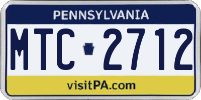 PA license plate MTC2712