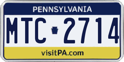 PA license plate MTC2714