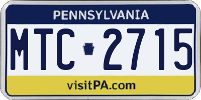PA license plate MTC2715