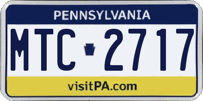 PA license plate MTC2717