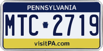 PA license plate MTC2719